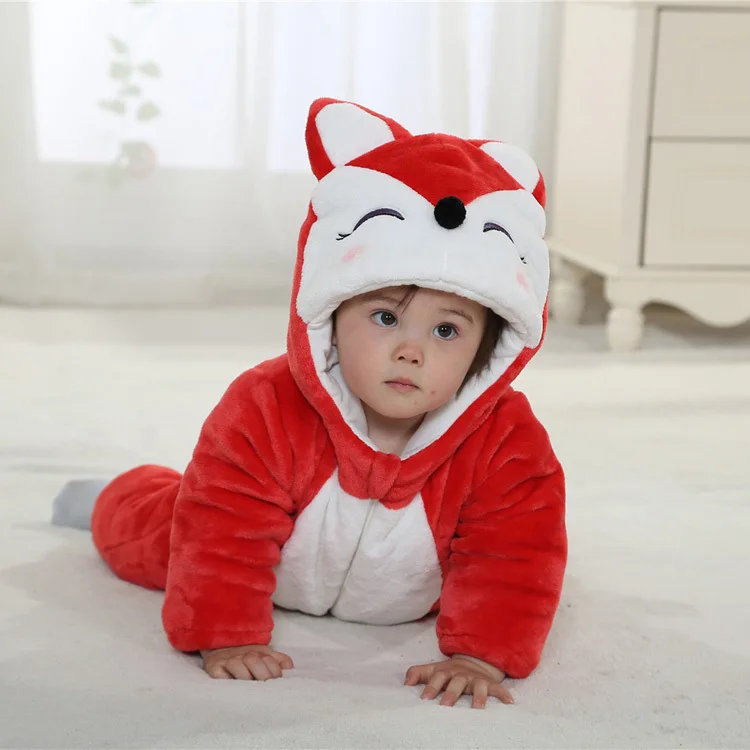 Thermal cartoon character clothes romper for baby kid winter wear