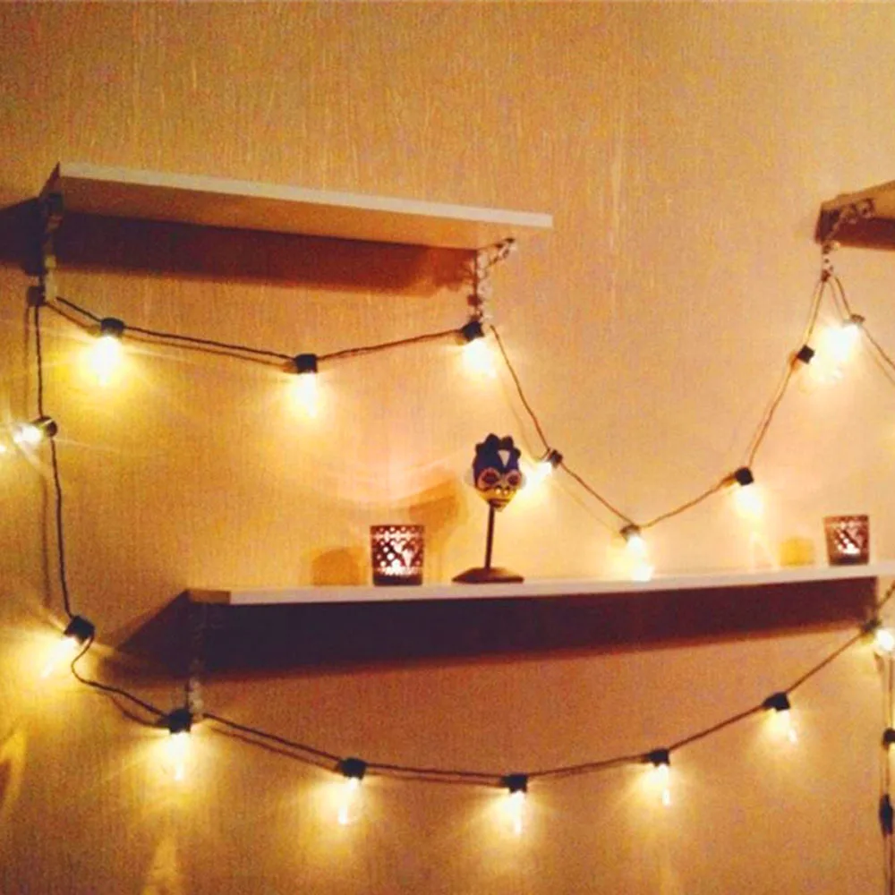 OTHER EU US Plug LED Retro Lamp Bulbs 6M 220V 110V 20 Leds Clear Ball String Light Warm White Xmas Holiday Wedding Garland Home Decor (2)