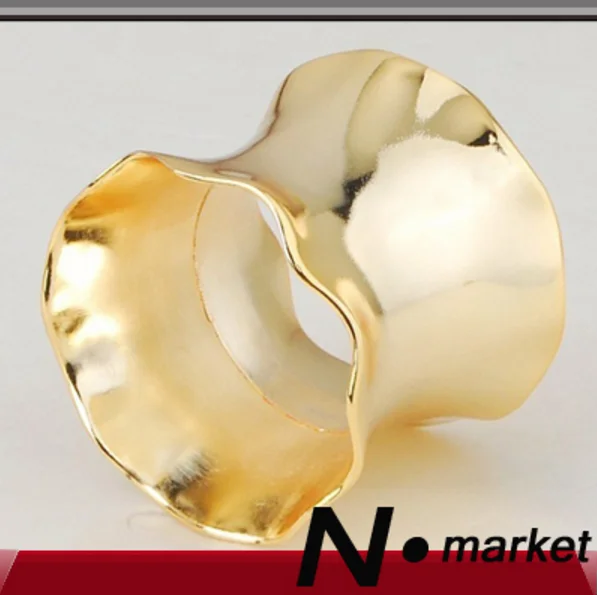 

New arrival Free Shipping Wave Flower Napkin Rings Restaurant Silver Napkin Holders Dinner Room