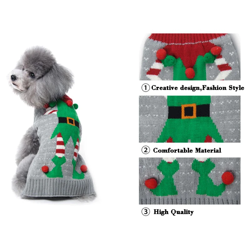 DOGGYZSTYLE, одежда для рождественских домашних животных, свитер для собак, пальто с оленем, джемпер, одежда на Рождество, одежда для больших собак XXL