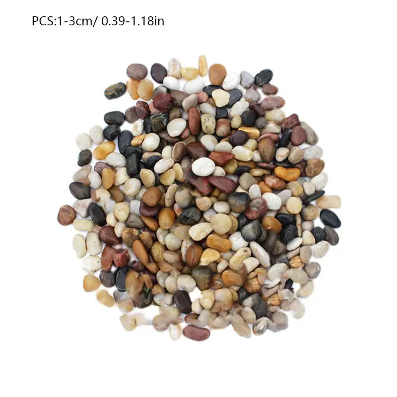 500g River Rocks Outdoor Decorative Stones Pebbles Large Natural Cobblestone Colorful Goose Warm Garden Paving Garden Rain Stone - Цвет: 1 to 3cm