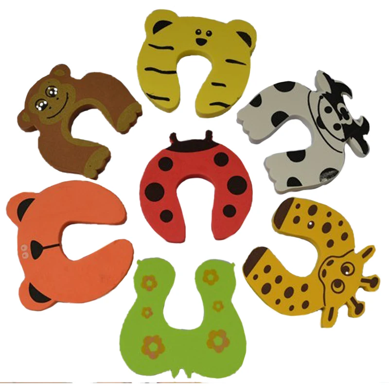 

1 Pc Babies Safety Cartoon Animal Door Stopper Eco-friendly Door Clip (Random Pattern)