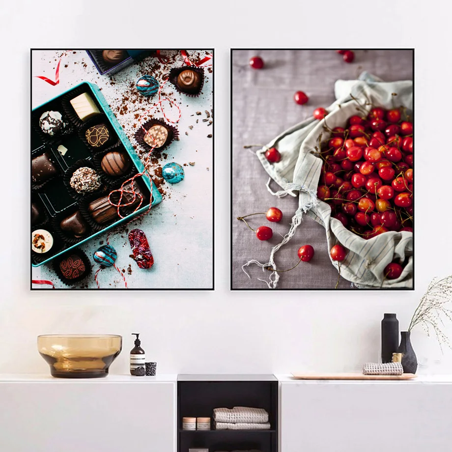 Cherry-Lemon-Coffee-Chocolate-Wall-Art-Canvas-Painting-Nordic-Posters-And-Prints-Wall-Pictures-For-Living (1)
