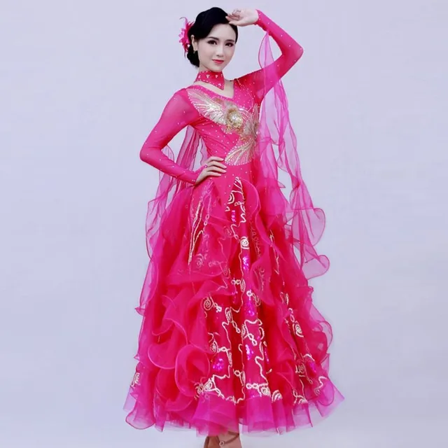 Ballroom Hot Pink Prom Dress