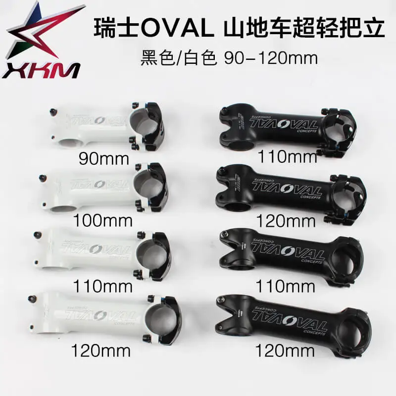 

OVAL 31.8*28.6*90-120mm 6-17 Degree Bicycle Stem MTB Mountain Road Bike Handlebar Stem Bicycle Handle bar Stems Black/White