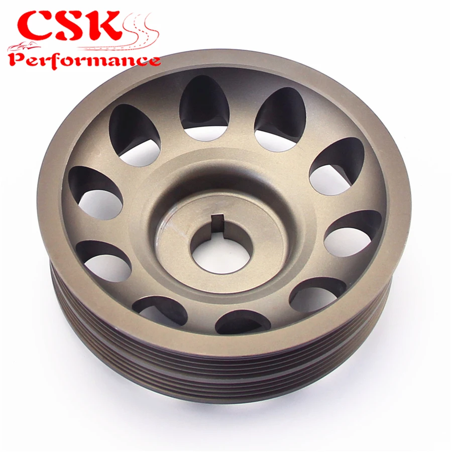 

Light Weight Aluminum Crankshaft Crank Pulley for Subaru Impreza WRX STI Gray