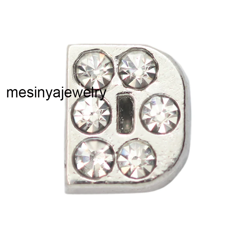 

10pcs Letter D With Zircon Crystal Custom Floating Charms For Glass Locket