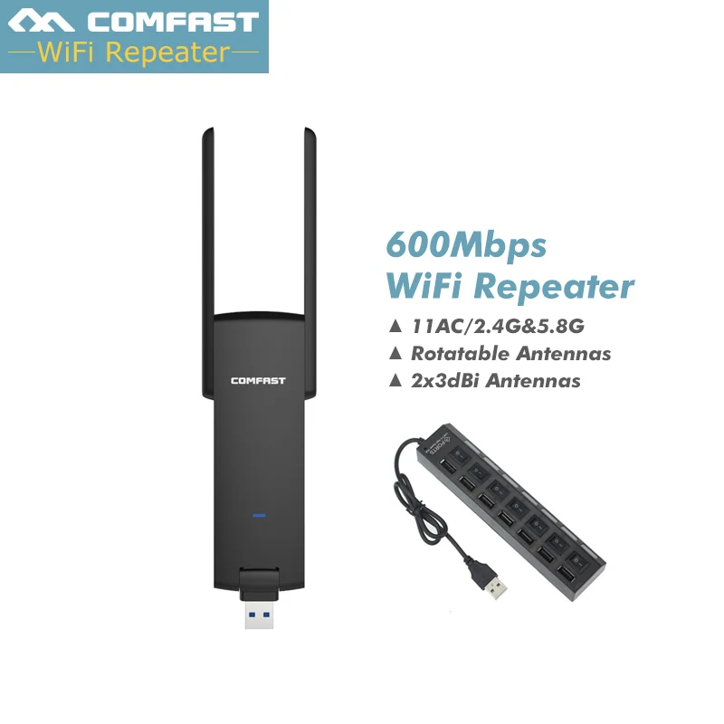 En Ligne USB 3.0 Sans Fil WiFi Répéteur Amplificateur de Signal 600 m bi bande 5g Wifi Antenne Sans Fil WiFi Comfast CF WR371AC