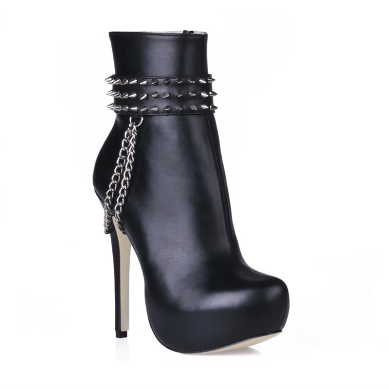 

Rivet Ankle Boots For Women Casual Platform Shoes Women Autumn Winter Boots High Heels Stiletto Heel Women High Boots Pumps