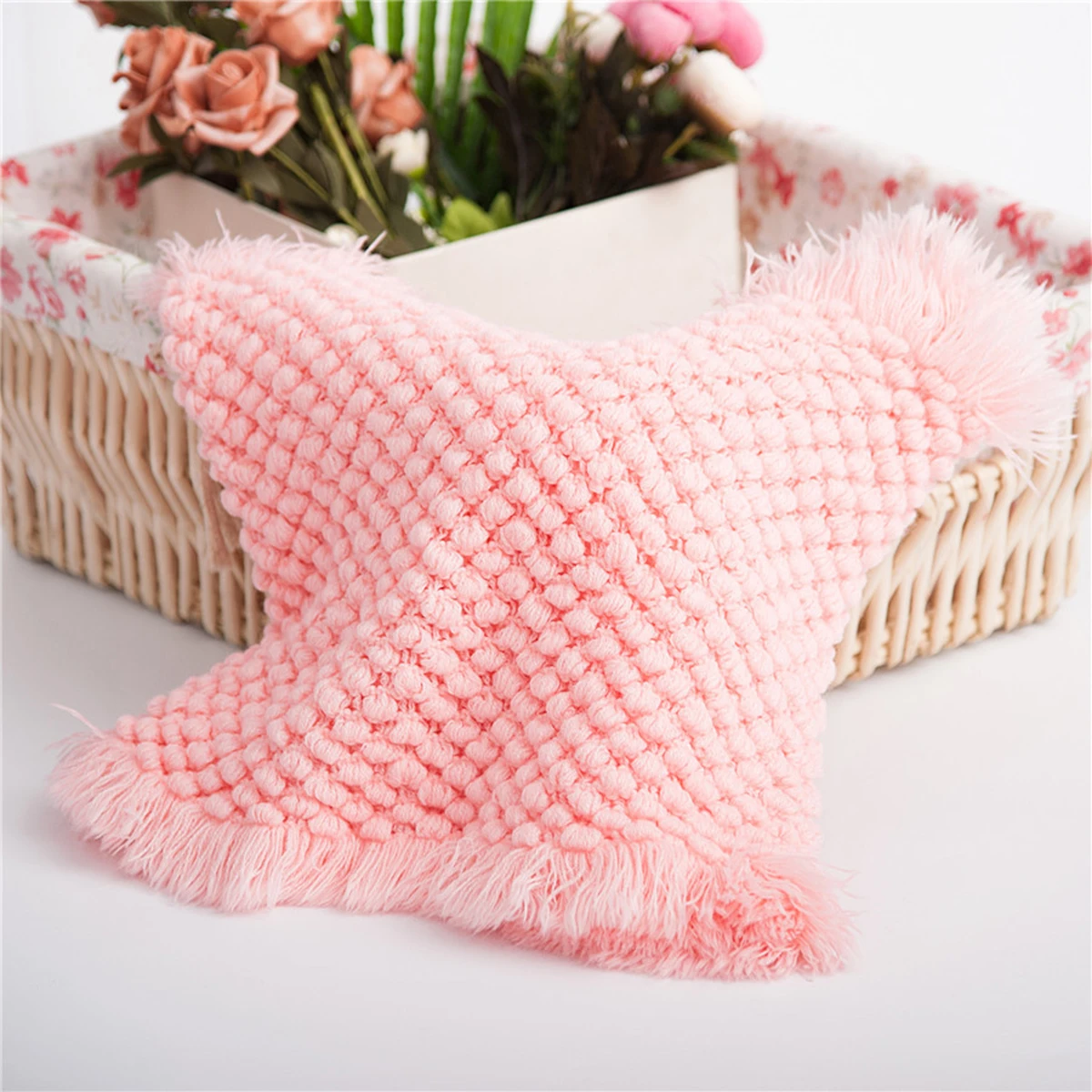Крючки для вязания шерстью одеяло для новорожденного реквизит для фотографии массивное вязаное одеяло корзина наполнитель 4 цвета