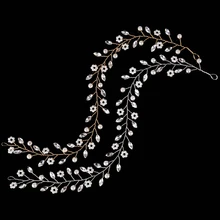 Fashion Crystal Pearl Bridal Headbands Wedding Flower Hairband Bride Tiaras Hair Accessories For Women Hair Jewelry
