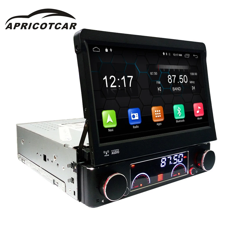 

APRICOTCAR Car DVD Player for Universal 7 Inch Single Spindle Quad Core Band Built-inGPS Navigation Android 6.0.1 WIFI Internet