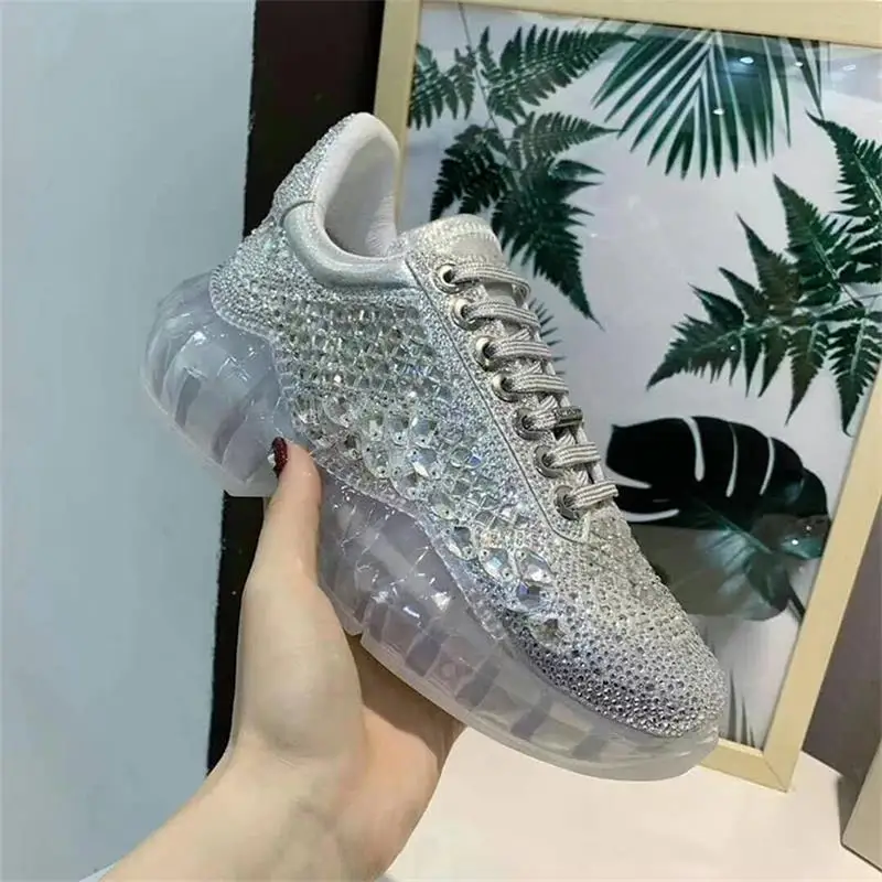

2019 Spring Bling Casual Women Bling Flats Platform Sneakers Lace Up Round Toe Solid Shoes Woman Zapatos De Mujer