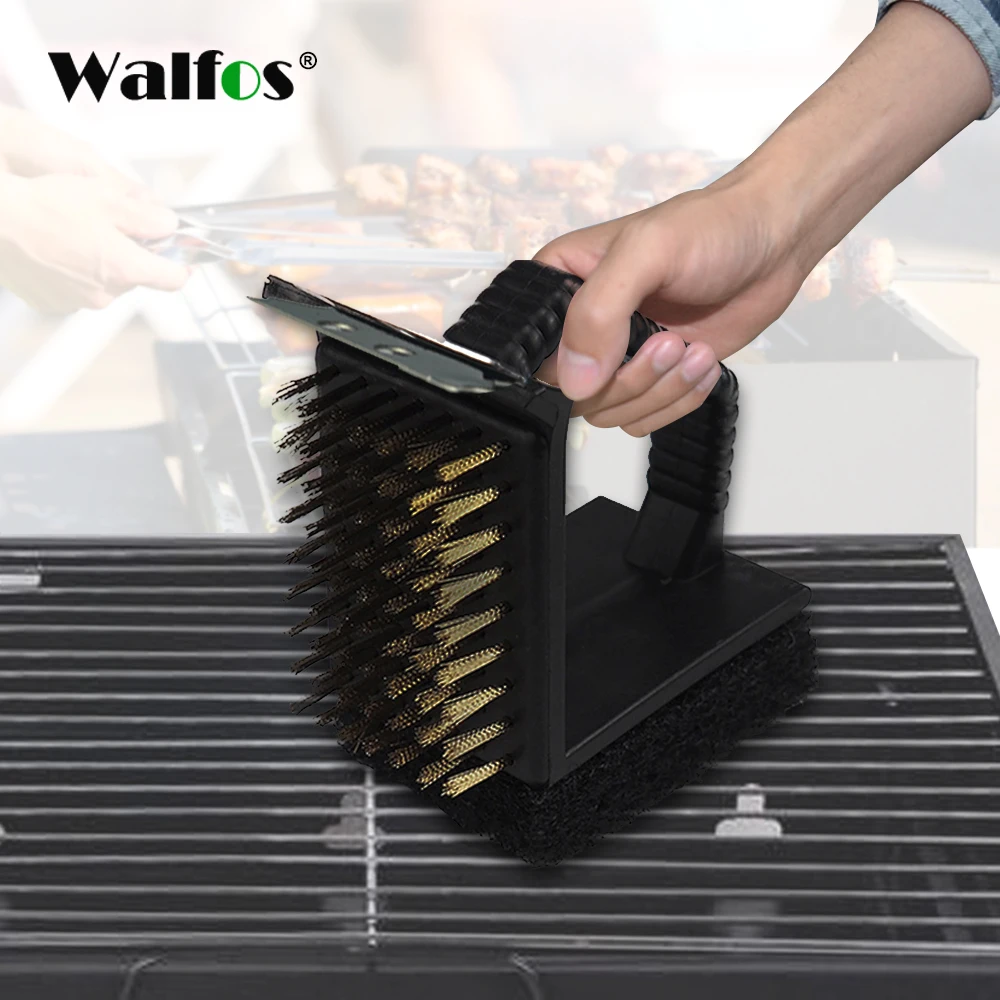 

BBQ accessories triple barbecue grill brush copper steel cleaning brushes barbeque cleaner barbacoa churrasco cozinha necessaire
