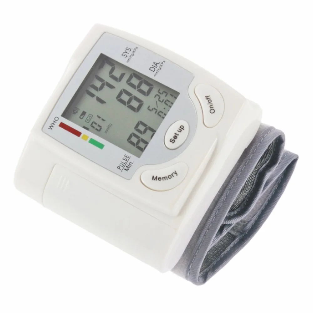 

Automatic Digital LCD Display Wrist Blood Pressure Monitor Heart Beat Rate Pulse Meter Measure Simple Operation White Monitor