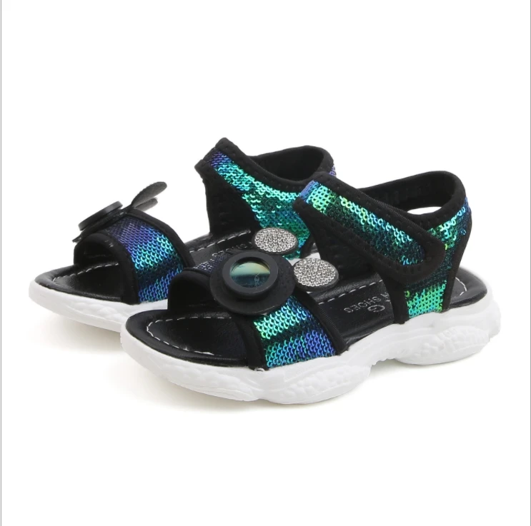 

Kids Sandals Summer Fashion Children For Boys Outdoor Sandals Student Casual Shoes Sequin Soft Sole Baby Girls Princess Sandals