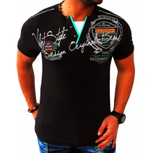 ZOGAA Новая мужская рубашка поло с воротником, мужская летняя рубашка поло с принтом, мужская рубашка поло с коротким рукавом, Мужская Модная приталенная рубашка поло