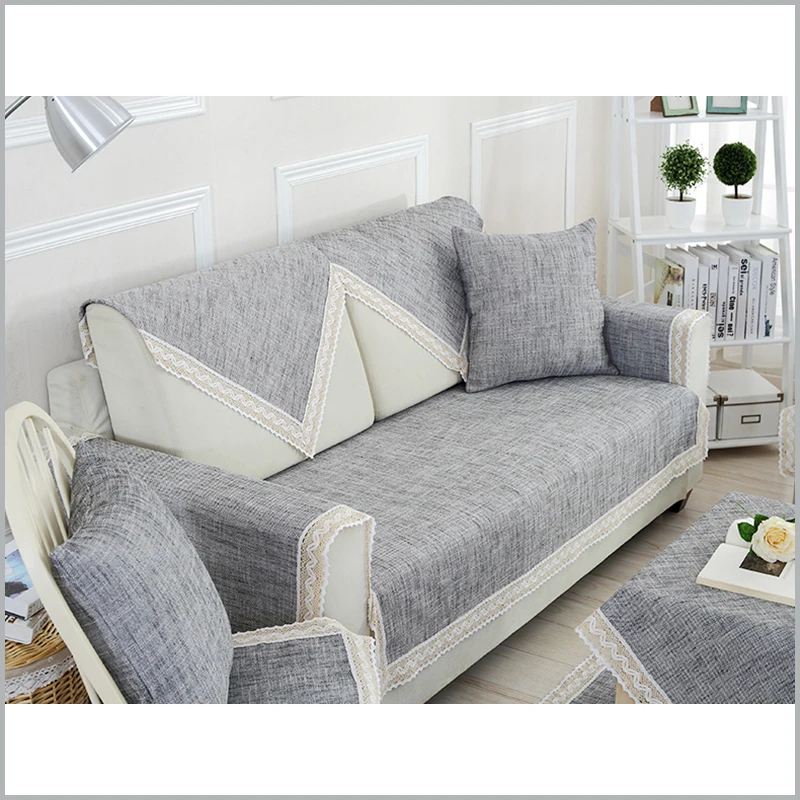 Cotton/Linen Sofa Cover Modern Solid Sofa Covers Modern Gray capa de