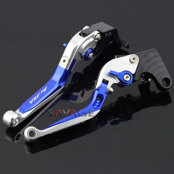 

For YAMAHA YZFR1 YZF-R1 2009-2014 10 11 12 13 BlueSilver Motorcycle Adjustable Folding Extendable Brake Clutch Lever Logo YZF R1