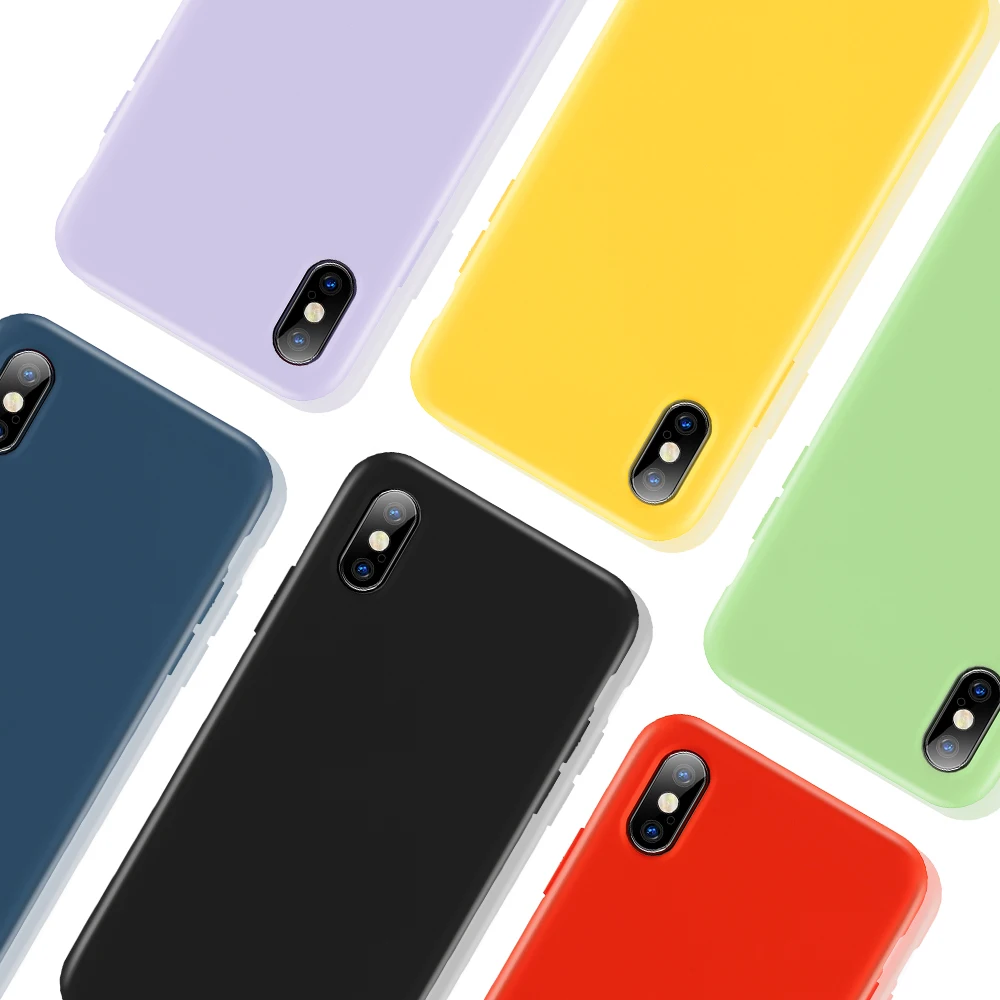 

KISSCASE Ultra Thin Soft Case For 7 iPhone 6 6s 7 8 Plus X XS Max XR Original Liquid Silicone Cover Plain Candy Color Coque Capa