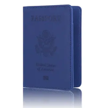

High Quality Leather Travel Passport Holder Protector Case for American USA Passport Cover for Business Card Holder Case