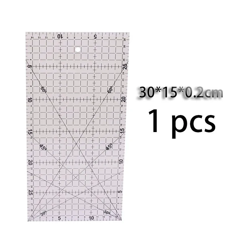 Ruler 15 by 30cm Стационарный набор, коврик для резки, Лоскутная линейка, резак колеса, сделай сам, ткань для шитья, для студентов, рисования, школы, офиса, лезвие, 10 шт - Цвет: Ruler 15 by 30cm