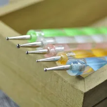 5 шт. 2Way мраморный, точечный инструмент для маникюра краска ing Dot ручка для дизайна ногтей ручка для рисования палка алюминиевая роспись под мрамор точечный инструмент