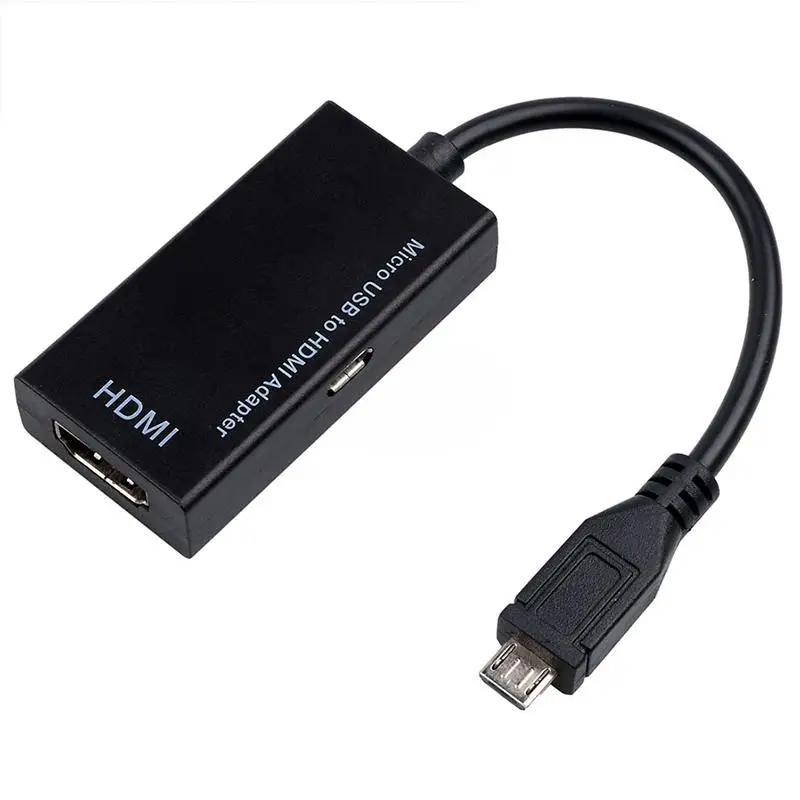 Hobbylane 5-контактный разъем micro-USB штекер Micro USB к HDMI HD кабель конвертер адаптер для портативных ПК ТВ-коробка и выход VGA устройств d20 - Цвет: Черный