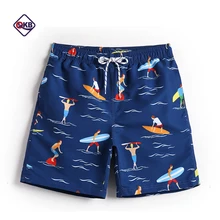 QIKERBONG S18 быстросохнущие мужские пляжные shortsman военно-морского флота с принтом пляжные шорты полиэстровый галстук для мужчин Шорты повседневные шорты QMA405