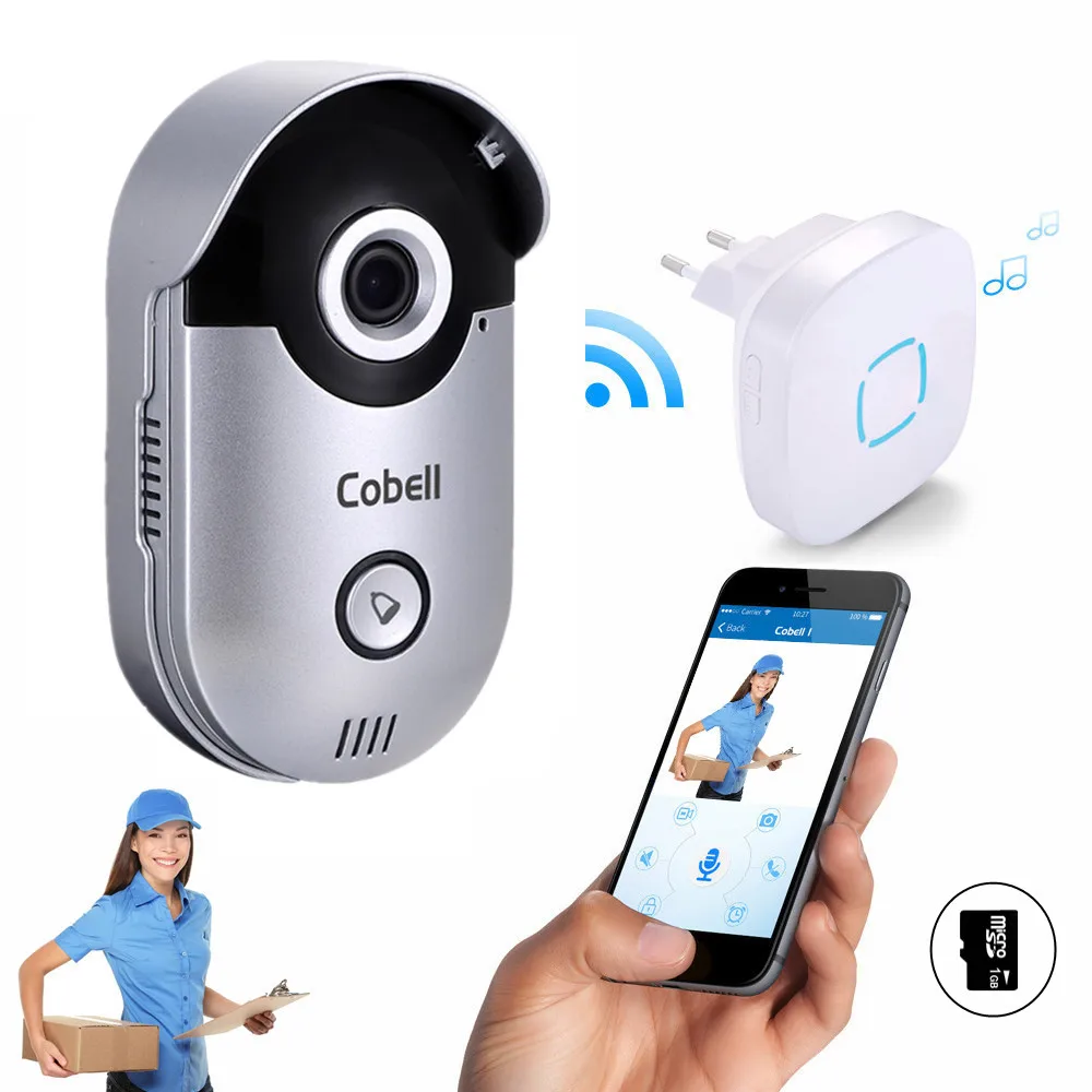 

Cobell Wifi Doorbell Camera 720P Video Intercom Wireless Door Bell Security HD Door Phone IP Motion Detection Alarm APP Control