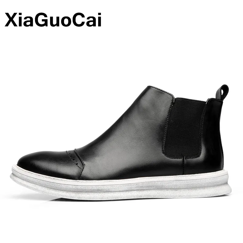 Boots Altura Botas Chelsea Increased Couro grey Crescente Ankle Increased Genuíno Slip Primavera Femininos Top black Alta on Sapatos Homens Outono Black Masculino Moda brown grey brown Mn De Increased Antiderrapante wHqz8FnI