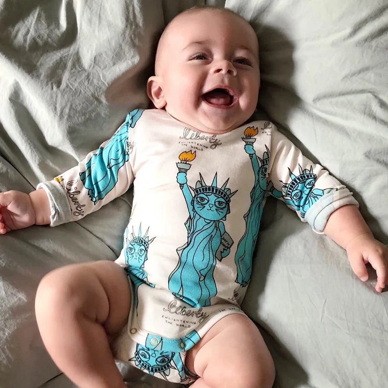 TinyPeople Статуя Свободы боди для новорожденных мальчиков и девочек с длинным