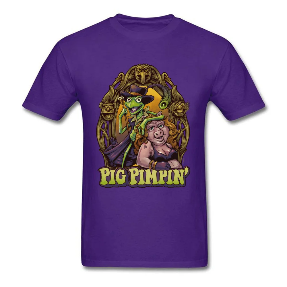CasualCasual Short Sleeve Tops Shirt Lovers Day Designer Crew Neck 100% Cotton Fabric T-shirts Man T Shirt Pig Pimpin  Pig Pimpin purple