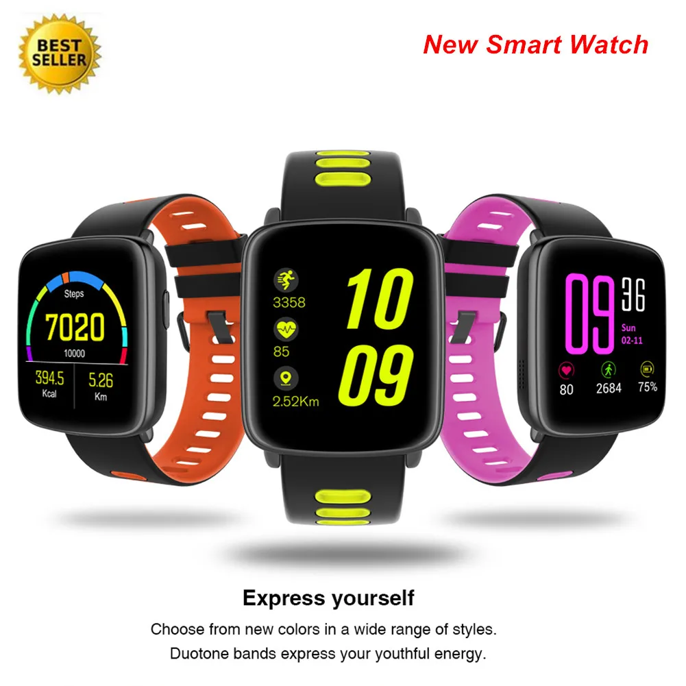 PK dm58 Смарт часы IP68 Водонепроницаемый Bluetooth SmartWatch монитор сердечного ритма
