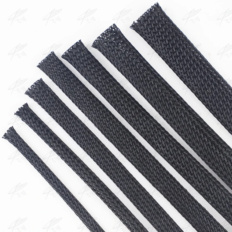 

10M Black Braided Cable Sleeving PET Nylon Wrapping Cable Casing Cable Sleeves Wire 8mm/10mm/12mm/15mm/20mm/25mm