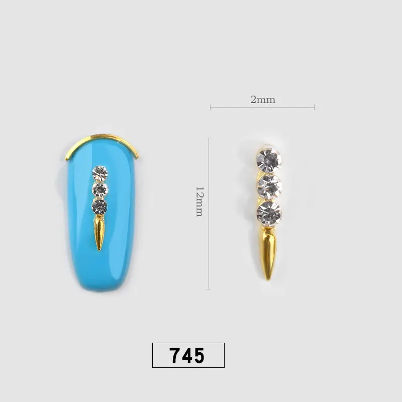 10 шт очаровательные украшения для дизайна ногтей металлический сплав блестящие хрустальные стразы ювелирные изделия 3D аксессуары для маникюра - Цвет: 745