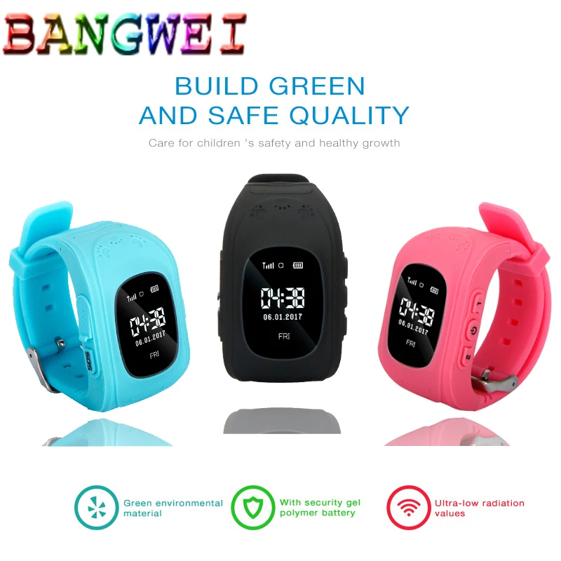 

2018BANGWEI fashion children's smart watch LBS tracker BaBy positioning support using IOS and Android children's smart bracelet