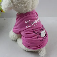 Одежда для собак для мелких больших собак Однотонная футболка мужская с кошкой весна лето полиэстер модные блузки Домашние животные S~ XL Универсальный жилет наряд F1229