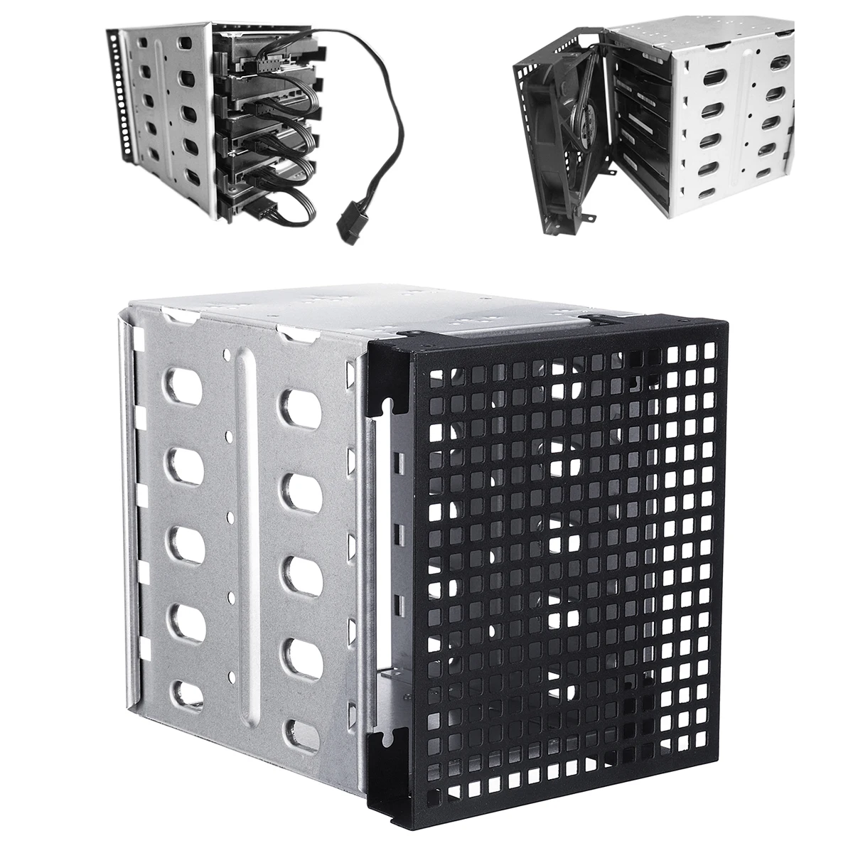 Новый 5 25 дюймов до 5x3 SATA SAS HDD клетка стеллаж для выставки товаров лоток жесткого