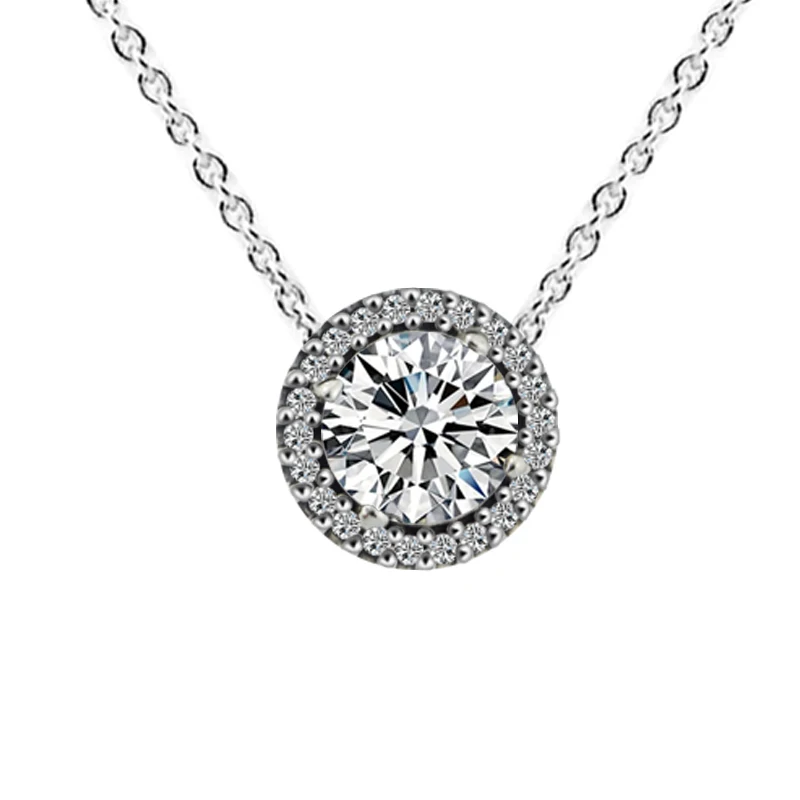 

Classic Elegance Pendant & Necklace with Clear CZ 100% 925 Sterling Silver Fine Jewelry Free Shipping