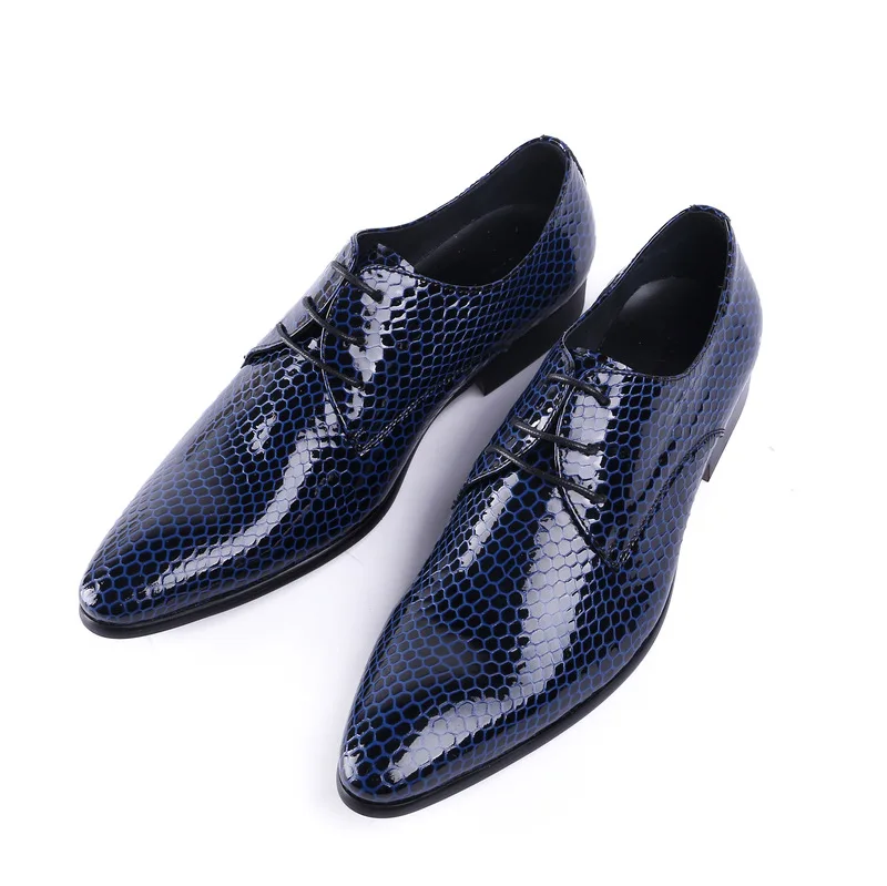 

Fashion New Arrival Black Blue Crocodile Grain Man Formal Shoes Business Party Wedding Dress Shoes Genuine Leather JMH-A0016