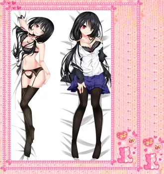 

Anime Cartoon Date A Live Double Bolster Hugging Pillow Case Cover Pillowcase Peach Skin 2 Way No.61060