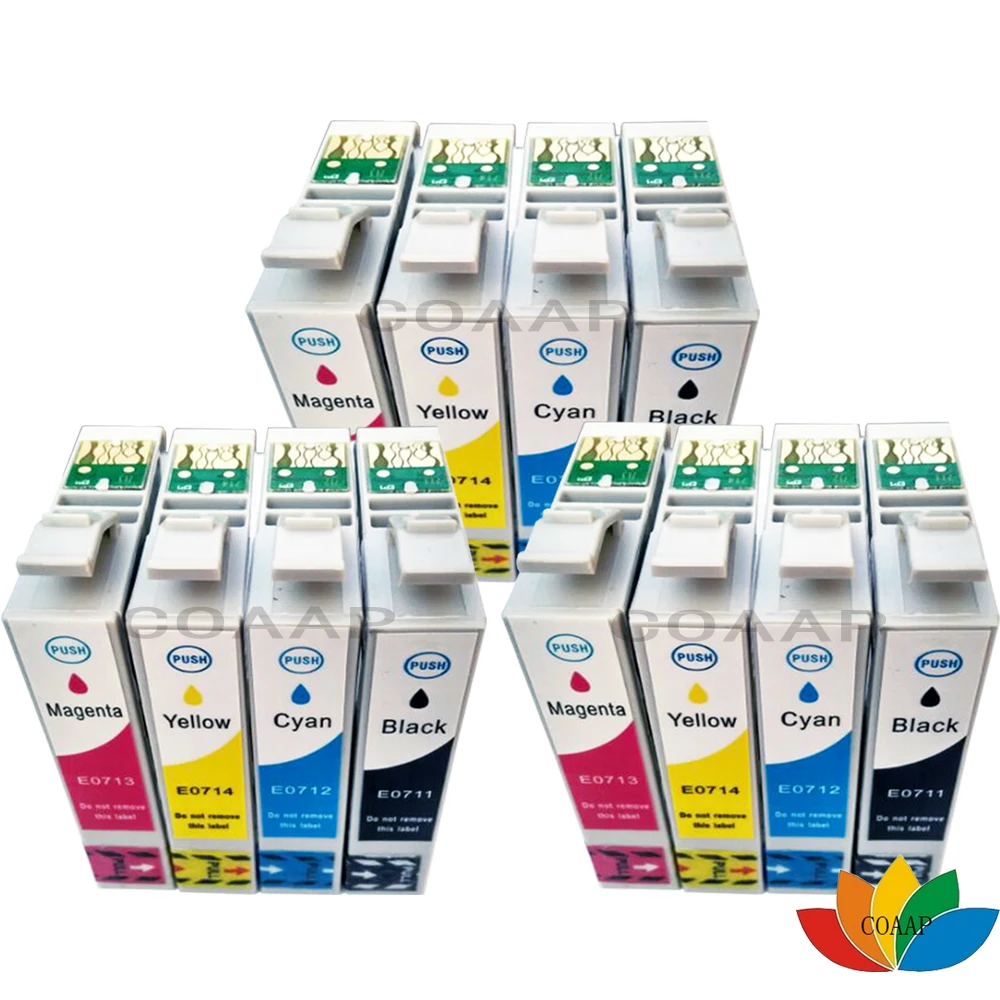 

12 Compatible ink cartridge for Epson Stylus BX600FW BX610FW BX300F SX415 SX610FW SX410 SX200 Printer T0711-T0714 711