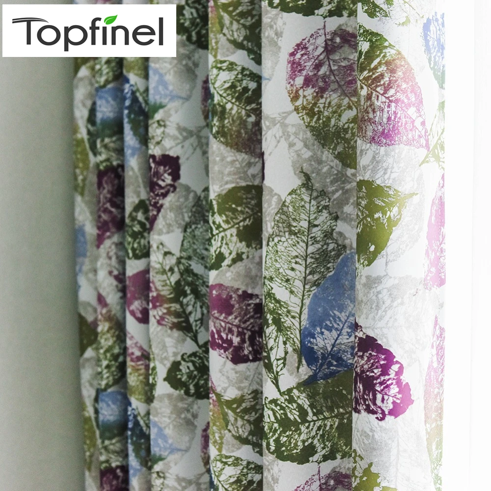 

Topfinel Elegant Modern Leaves Pattern Blackout Windows Curtains for Living Room Bedroom Kitchen Decorative Window Screening