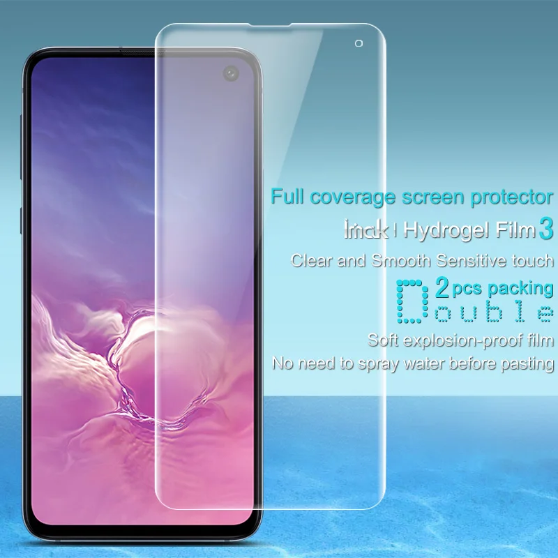 Imak Hydrogel III для SS Galaxy S10 Plus S10E, 2 шт., защита для заднего экрана, передняя, задняя, полное покрытие, мягкая защитная пленка, не стекло - Цвет: Front screen 2pcs