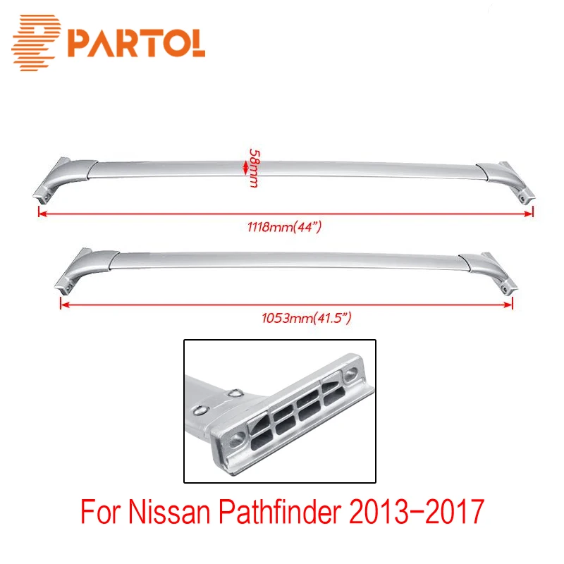 Partol Silver Car Roof Rack Cross Bars Luggage Carrier Bike Rack Cargo