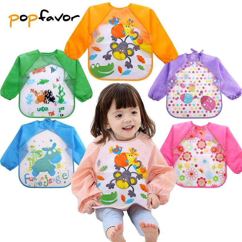 Buy Multi Style Waterproof EVA Baby Bib With Sleeves Babadores Impermeable Dual