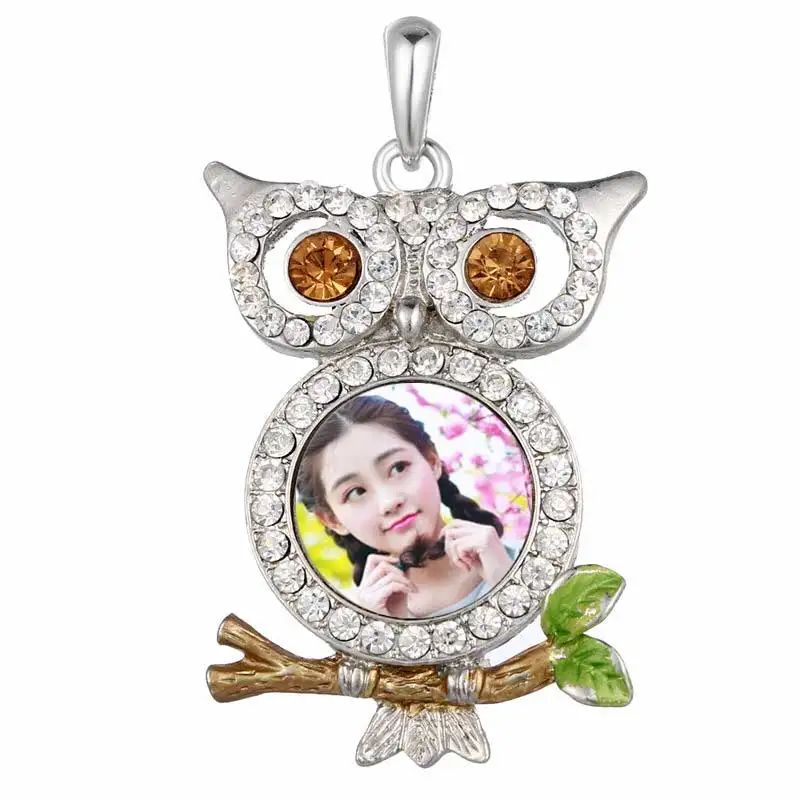 

blank necklaces pendants for sublimation owl necklace pendant heat transfer diy custom consumables 6styles include chain