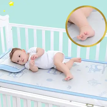 

Baby Viscose Mat 0-5 Years Crib Mat Set Foldable Summer Folding Sleeping Mat Bed Blue Green Sheet Flower Fox Bed Linens Pillow