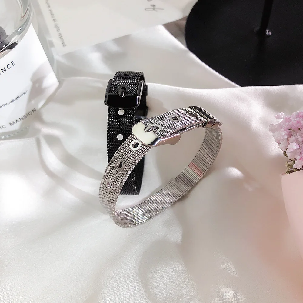 

Simple Bracelet Stainless Steel Silver Chain Bracelet Wild Pure Simple Simple European and American Steel Bracelet